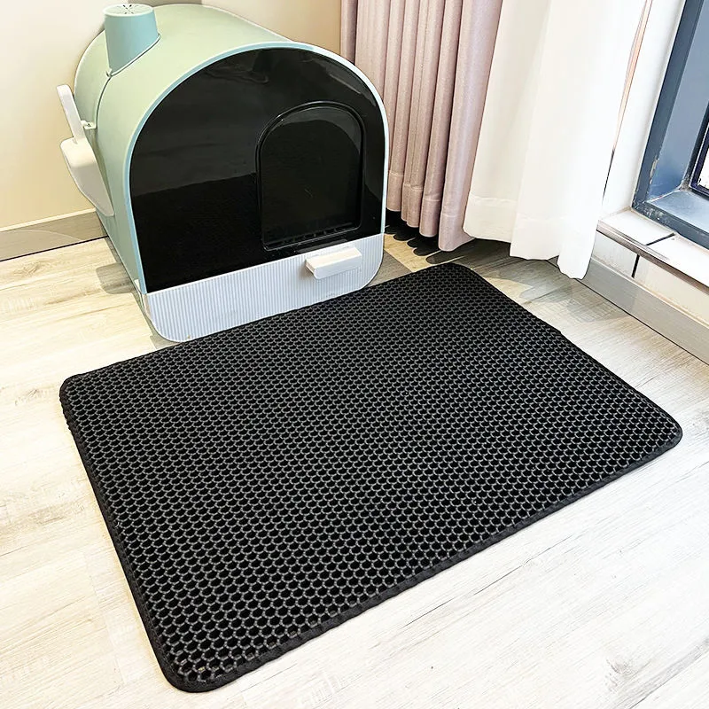 EVA Double-Layer Pet Cat Litter Floor Padded Trapper Mats with Waterproof Bottom Non-Slip Cat Litter Mat