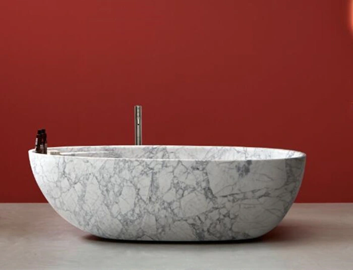 Hot sale Natural Stone Arabescato Marble Bathtub for Home Hotel Bathroom