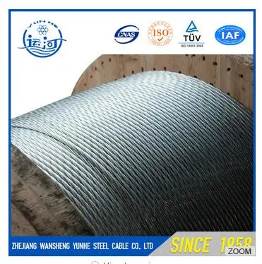 Fabricante 3/8" (1X7) Guy Strand estancia en el cable de acero al carbono galvanizado Cable Metálico de materiales de construcción