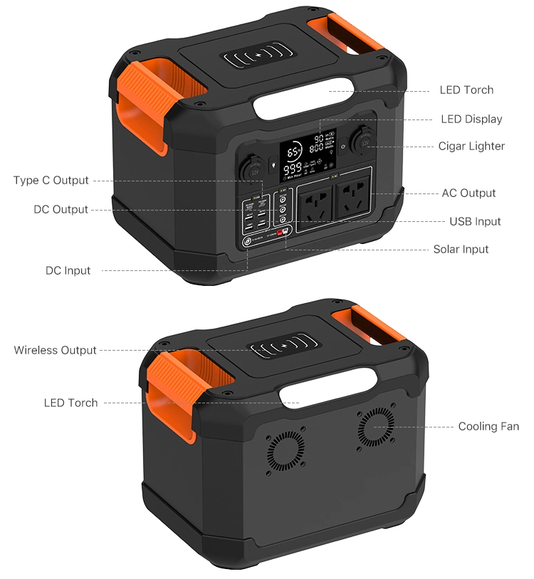 Wholesale/Supplier 1200W LiFePO4 Lithium Battery Power Station Computer Phone Charging Portable Power Station System with Solar Panel