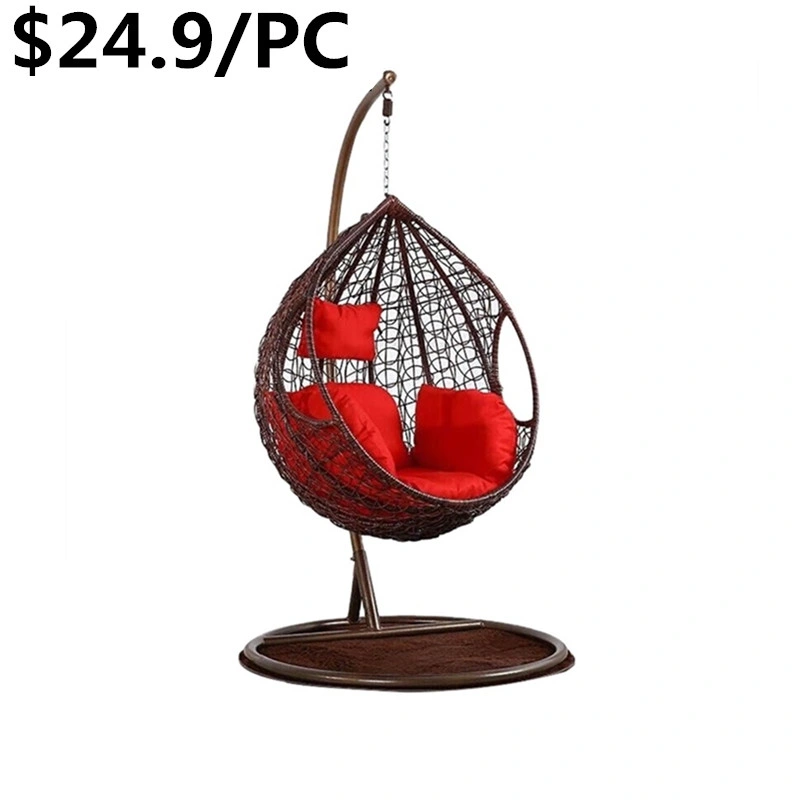 Outdoor Furniture Patio Rattan Wicker Egg Shaped Hanging Swing Chair