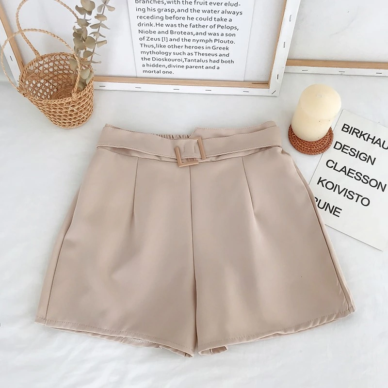 Colorful Stylish Vintage Cute High Waisted Shorts Wide Leg Short with Belt for Women and Girls