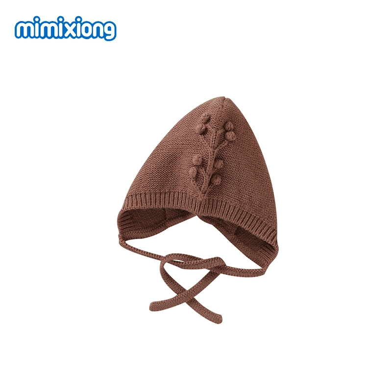 Mimixiong Hot Selling Portable Cute Tuddler de punto de recién nacido solapa Cute Crochet Invierno bebé Bebés Gorros Gorros