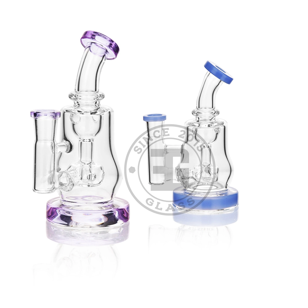 Esigo Classical Factory Price 6.1 Inch Tobacco Use Glass Smoking Shisha DAB Rig Glass Cycler Pipe Water Pipe with Dry Herb