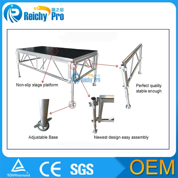 معرض متنقل مسرح خارجى متنقل مناسبات حفلات حفلات الزفاف إضاءة مسرح عرض الجملون الألومنيوم مع جملون على السطح منحنٍ TUV SGS CE