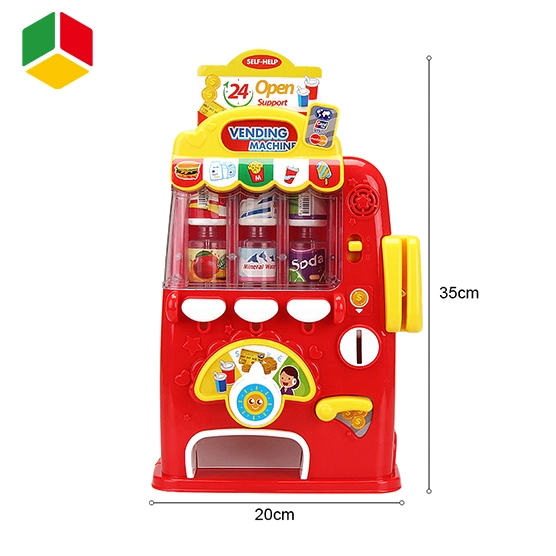 QS Juguete Familia rol Juguetes pequeños de máquina expendedora para el hogar Para los niños Coin Machine Food Set fingir jugar Juguetes para niños