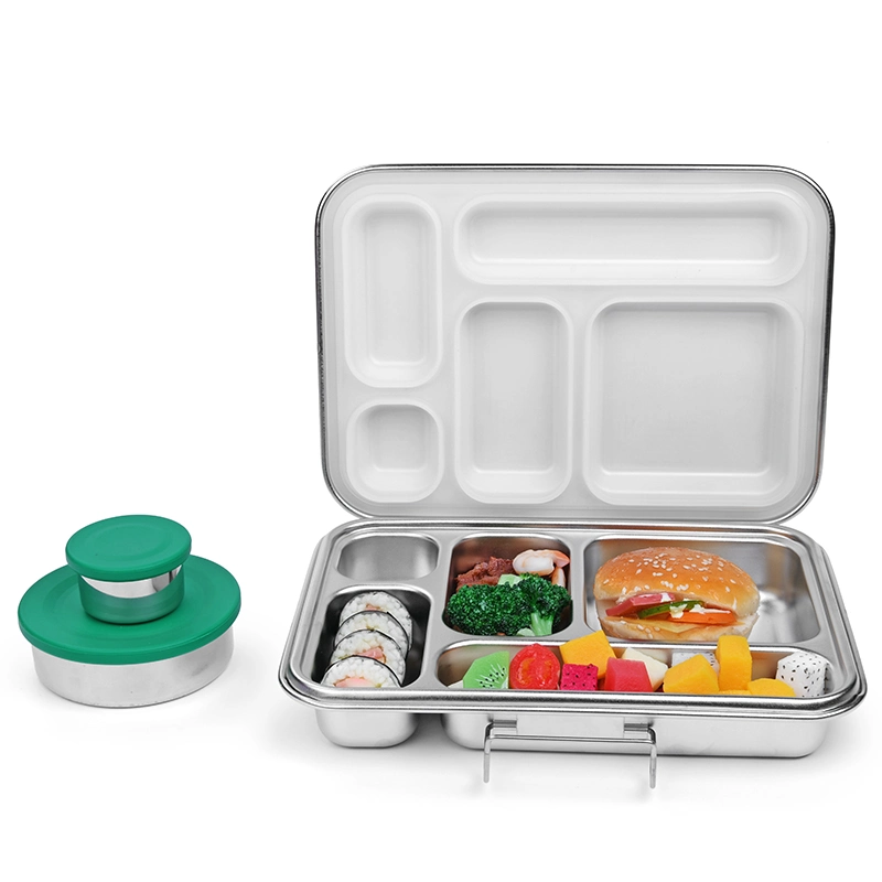 Oumego Kitchen Amazon 304 caixas de almoço empilháveis Bento recipientes para alimentos 2 lancheira de 5 peças em aço inoxidável para criança