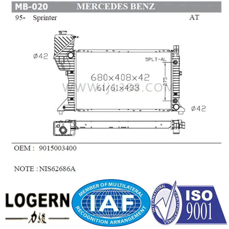 Aluminum Auto Radiator for Benz Sprinter&prime; 95-00 at