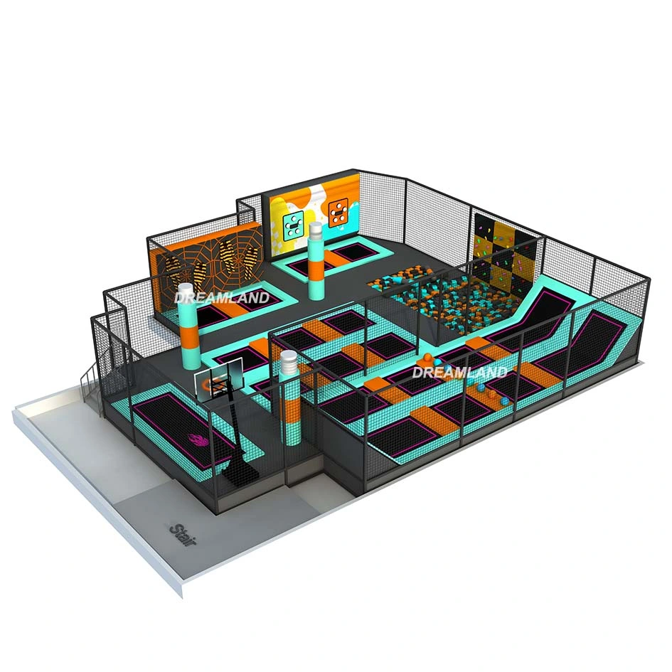 Indoor Trampolin Park Springen Unterhaltung Dodgeball für Kinder kostenloses Design Trampolin Park