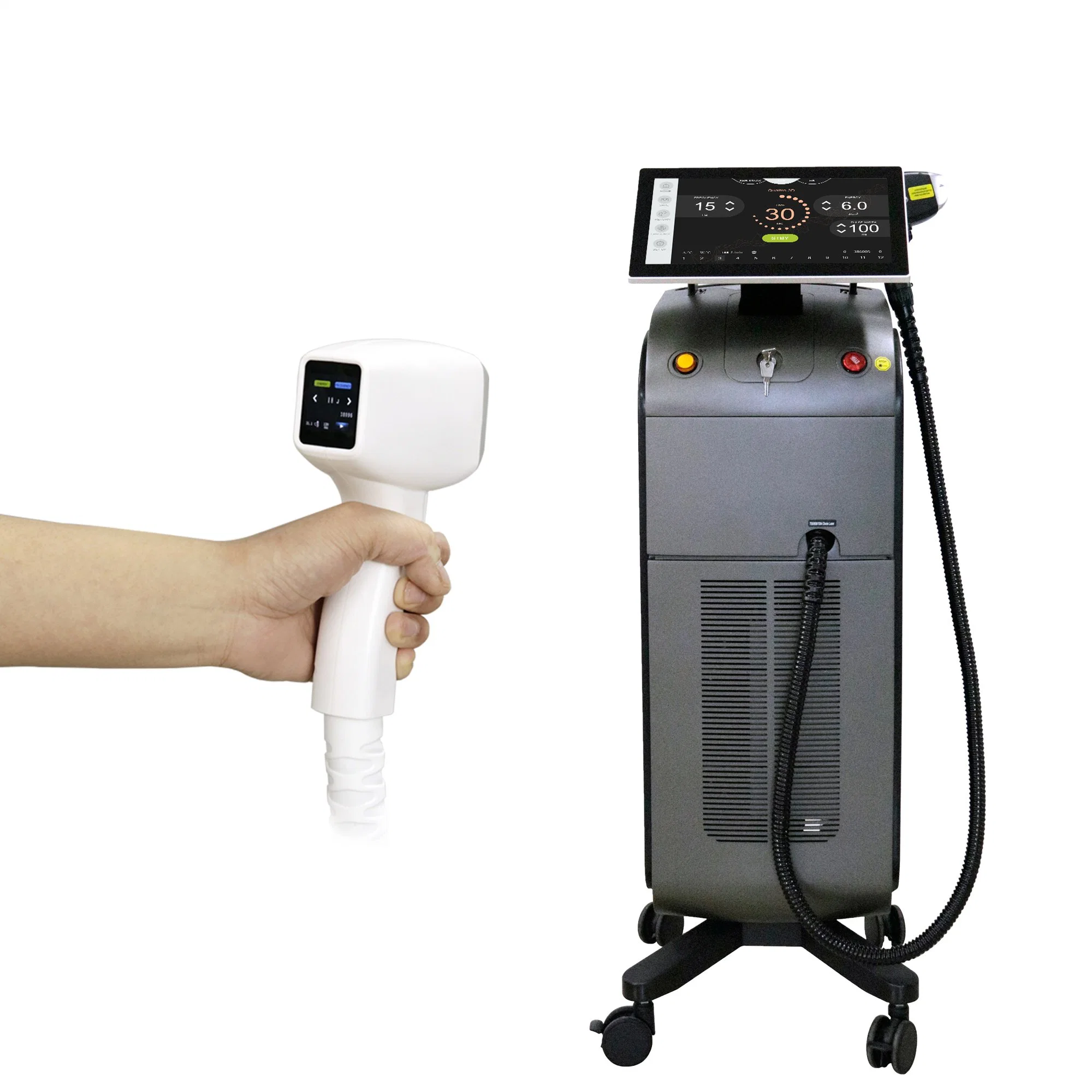 Uso médico Triple WacelStresses 755nm 808nm 1064nm todos los tipos de piel Diodo Titanium Laser Hair Removal Equipo de Salón de Belleza