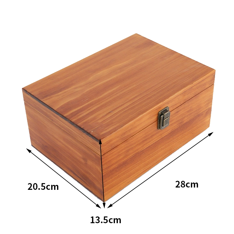 Coffrets cadeaux en bois sculpté en bois de pin Boîte de stockage de boîte en bois de luxe d'emballage
