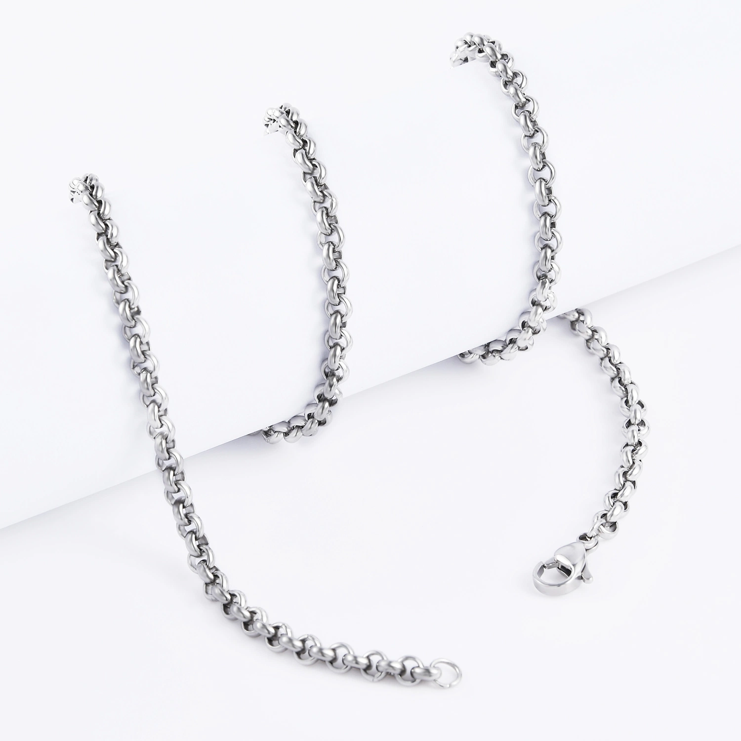 Popular Stainless Steel Belcher Rolo Chain Costume Jewelry Fashion Anklet Bracelet Necklace Jewellery Making