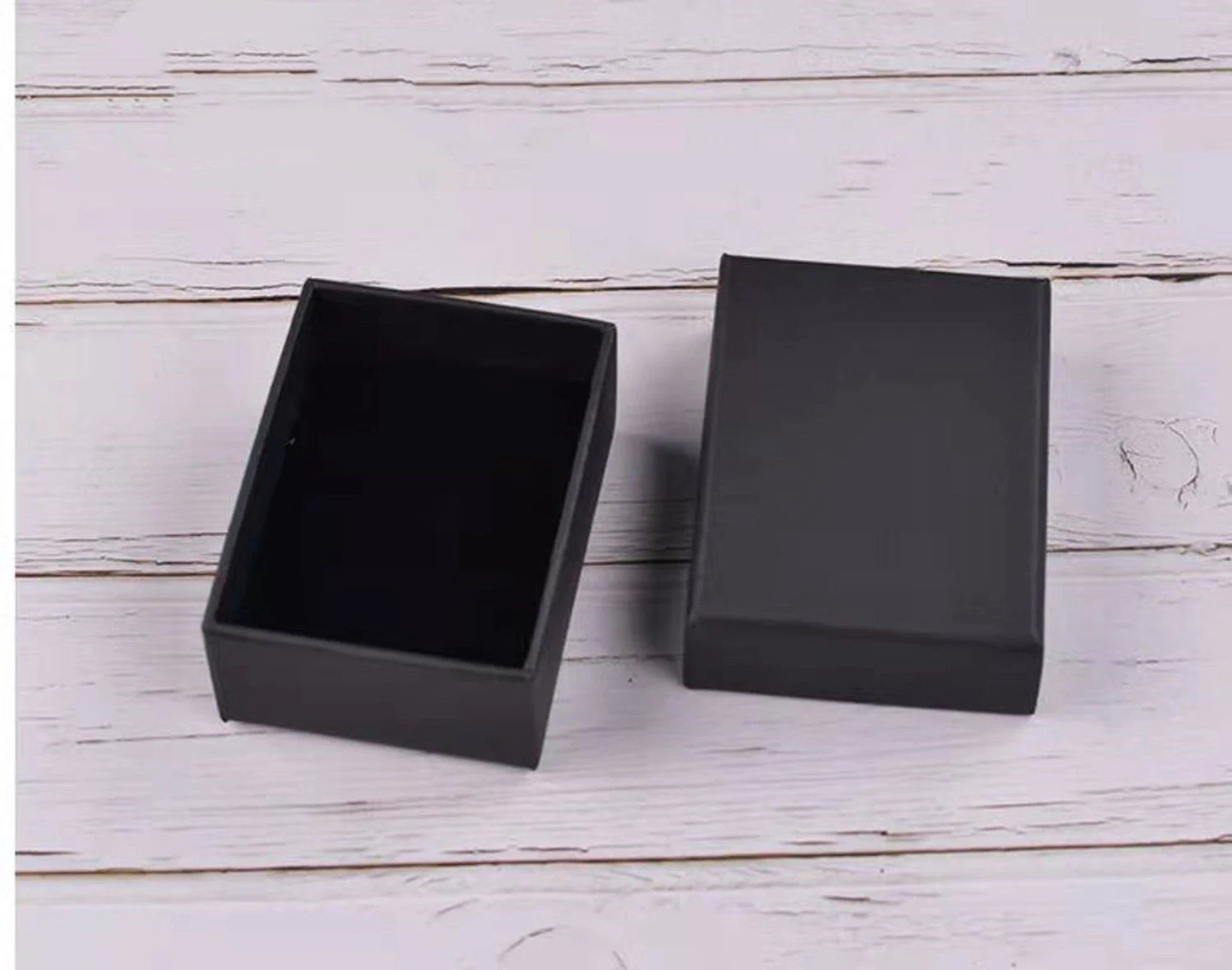 Handmade Custom Black Paperboard Gift Jewelry Cases Bags Packaging Cardboard Necklace Rings Earrings Bracelets Boxes