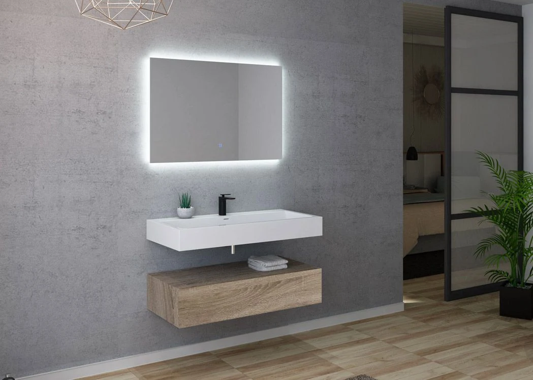 100cm Wall Hung Bathroom Furniture Set with Single Washbasin