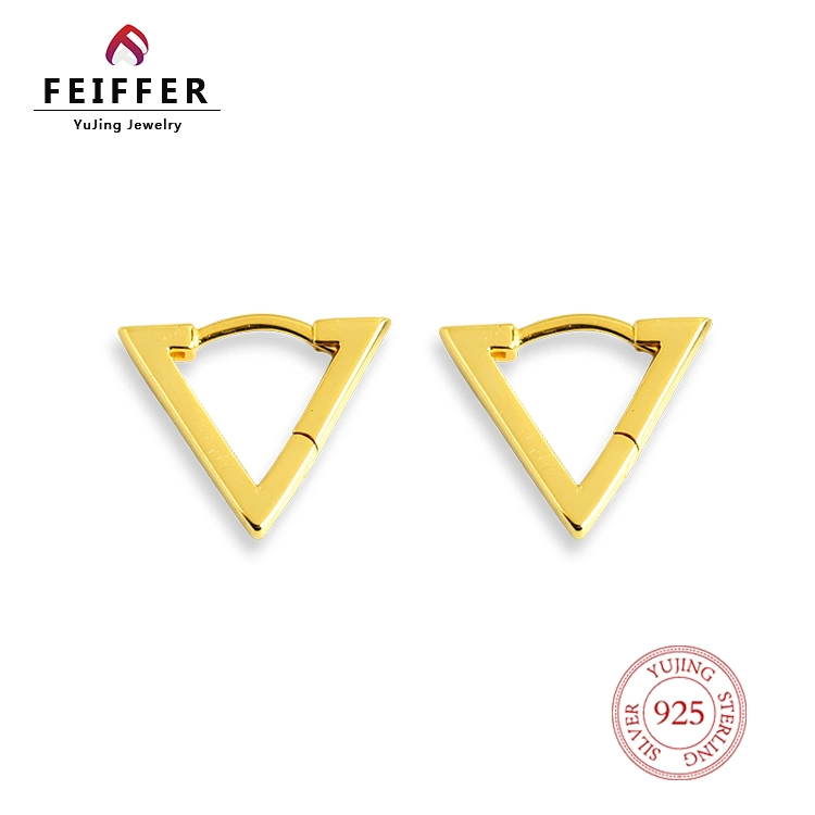 Rhodium Fashion Design Triangle Ring Accessories 925 Sterling Silver Earrings