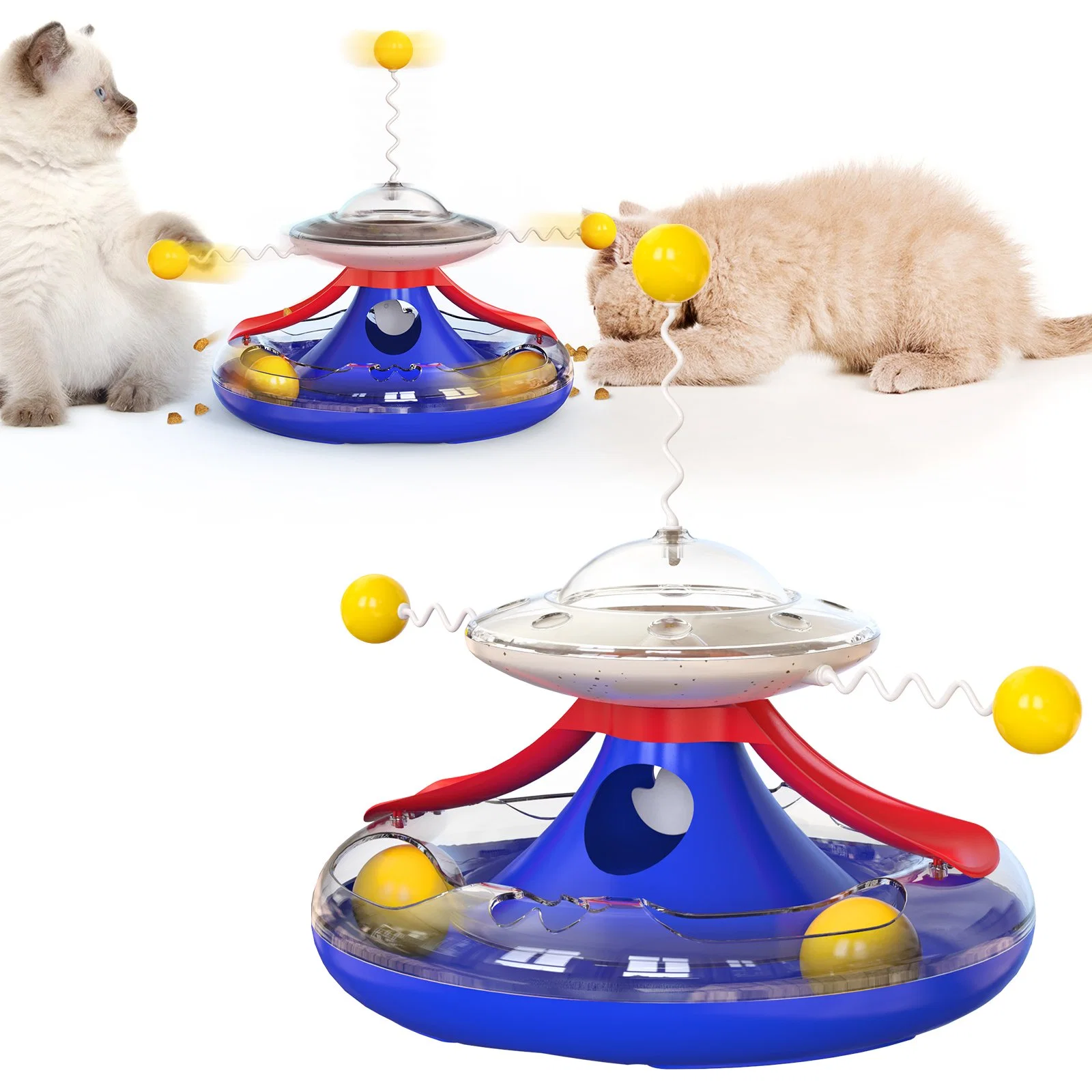 Roly-Poly Toy Track Cat Food Leakage Tease Cat Turntable Ball Toys