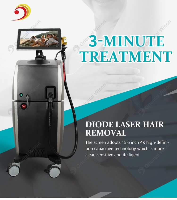 Diodo láser de 808nm diodos láser de hielo láser de triple onda CE Equipo médico Laser 808nm Hair Removal Machine 755 808 1064nm