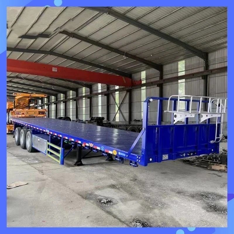 28FT 3 Axles Flat Bed Platform Flatbed Container Semitrailer/Semi Truck Trailer with Jost Landing Gear