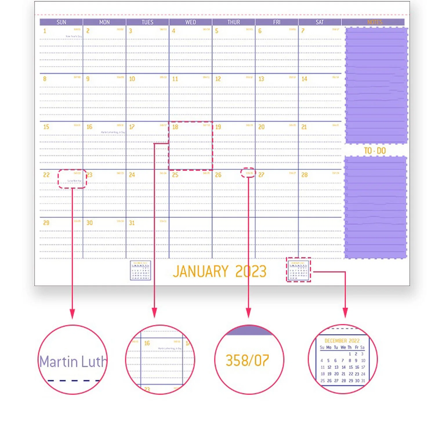 Monthly Desk Pad Calendar Desk Wall Desktop Calendars for Daily Schedule Planner