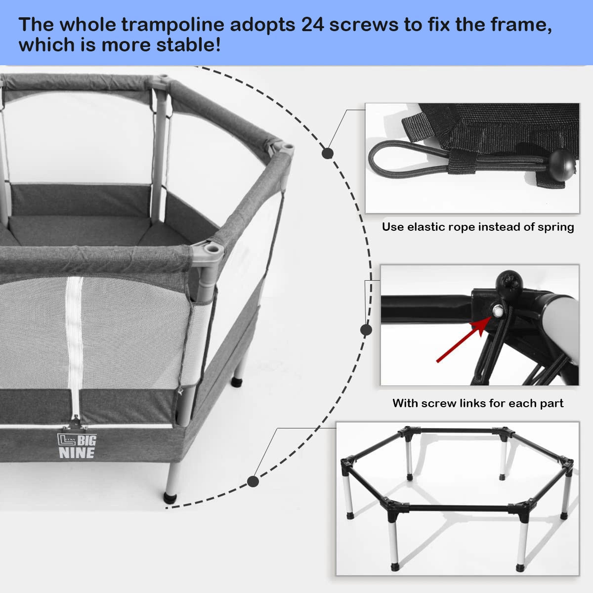 Nuevo trampolín con el Gabinete de Seguridad de red, trampolín de la escalera para los niños, saltando Mat y la cubierta del muelle exterior relleno