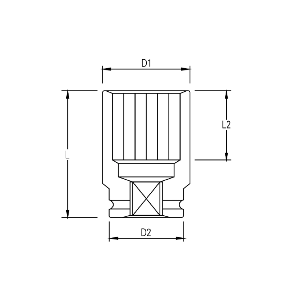 1/2" Quincunx Imperial Standard Impact Sockets for Pneumatic Tools