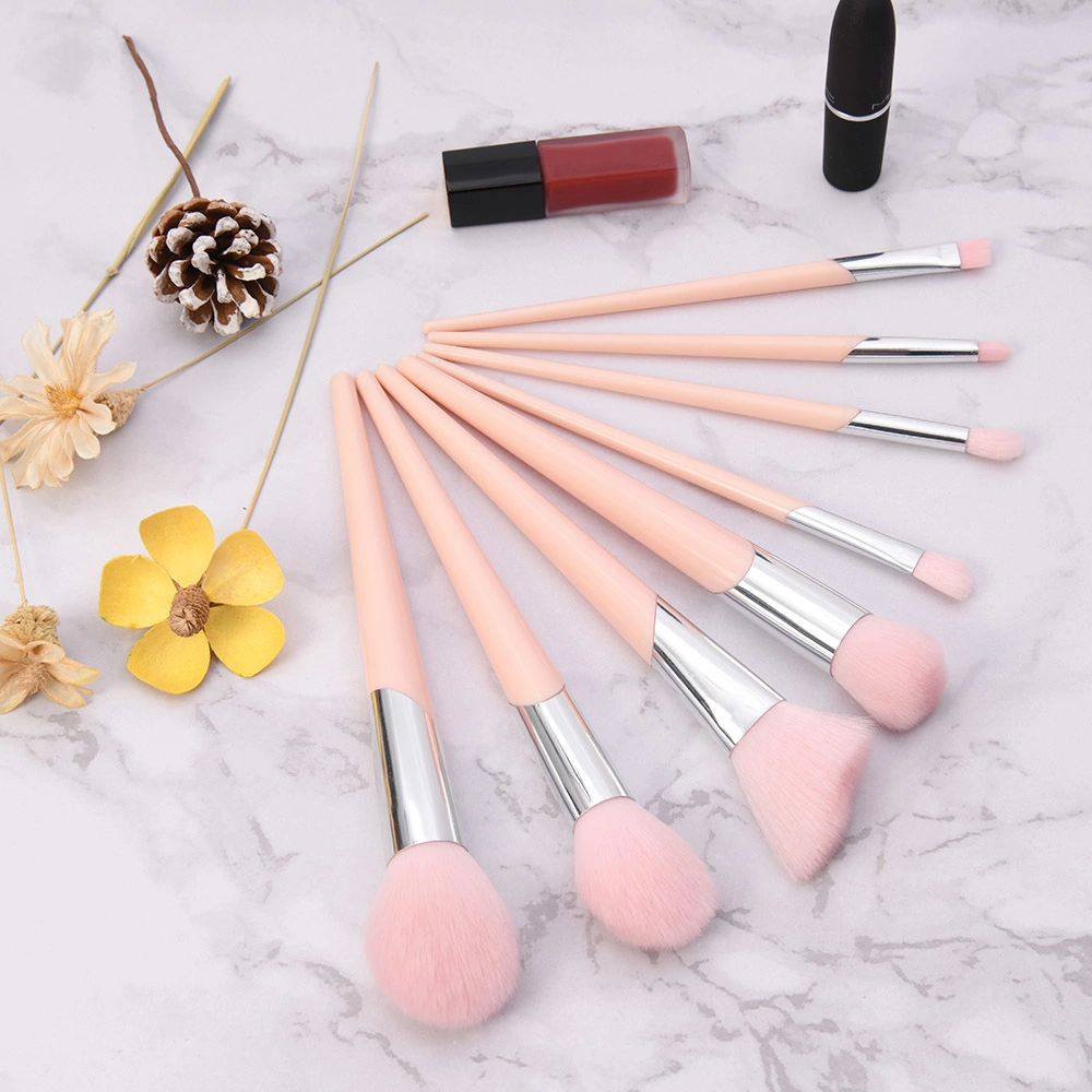 Plastic Pink Powder Blush Foundation Eyeshadow Lip Makeup Brush New Beauty Care Cosmetic Brush