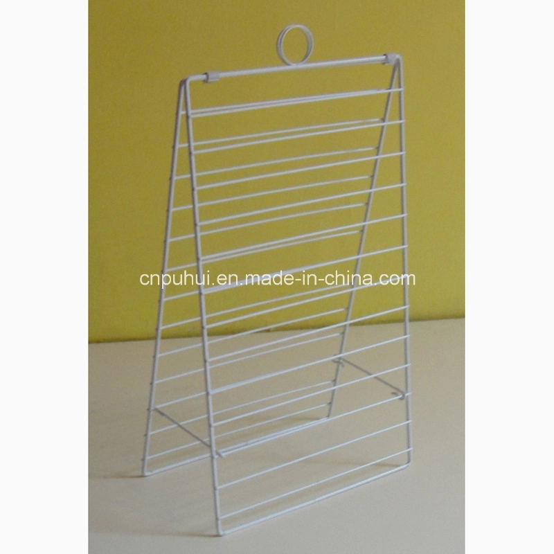 Height Adjustable Grid Wall Panel Floor Revolving Wire Mesh Display Stand (PHY265)