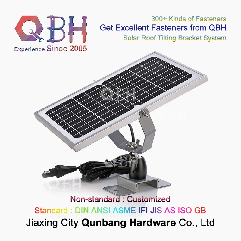 Qbh Customized All Kinds Aluminum Alloy Extrusion Guide Rail Solar Energy Roof Roofing Tilting Brackets for Photovoltaic PV Panel Solar Power