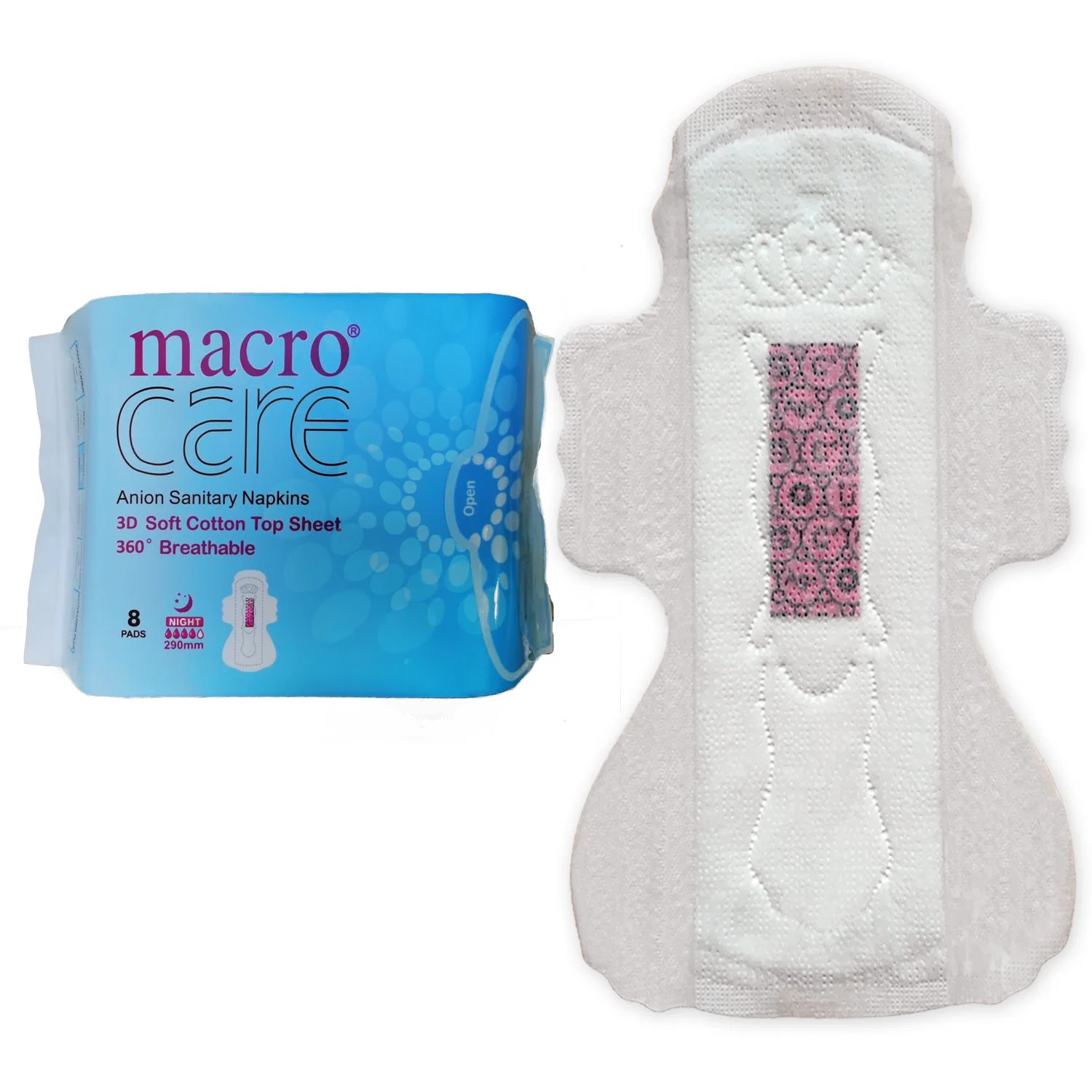 Winged Super Absorbent Macrocare Inner Packing: Polybag; Outer Carton Baby Pant Diaper Sanitary Pads