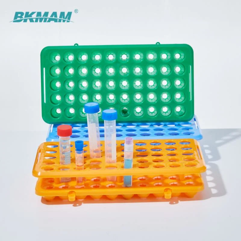 Anti-Skid Plastic 50 Hole Test Tube Holder Chemistry Test Tube Stand with Various Color for Choose