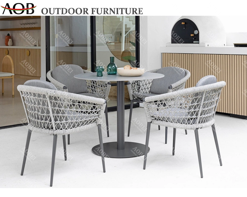Rope Woven Contemporary Patio Garden Hotel Home Restaurant Dining Set Furniture
