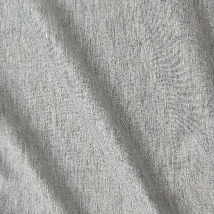 Wholesale/Supplier Polyester Spandex Blended Linen Heather Grey Single Jersey Fabric for Sportswear