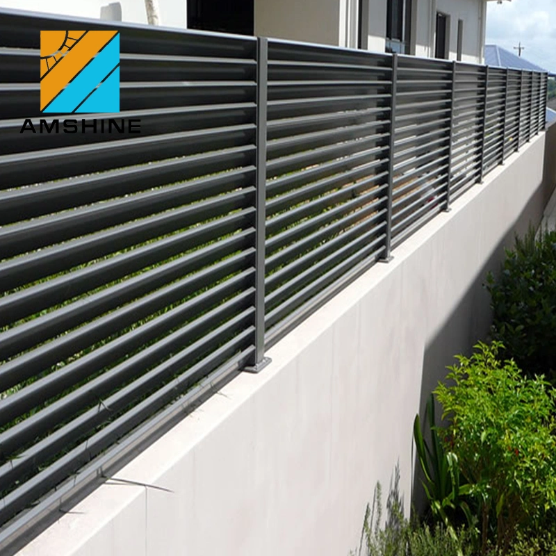 Aluminum Solid Powder Coated Black Infilled Wall Panels Garden Privacy Decorative Modular Slat Fence Panels