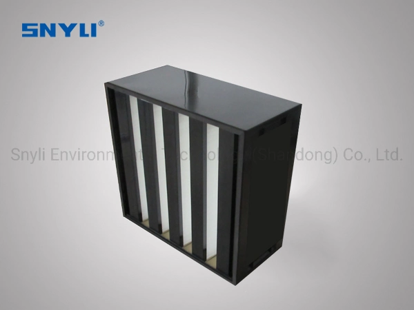 High Airflow and Low Pressure Drop Compact Box Filter V-Shape with Highest Capacity and Stability