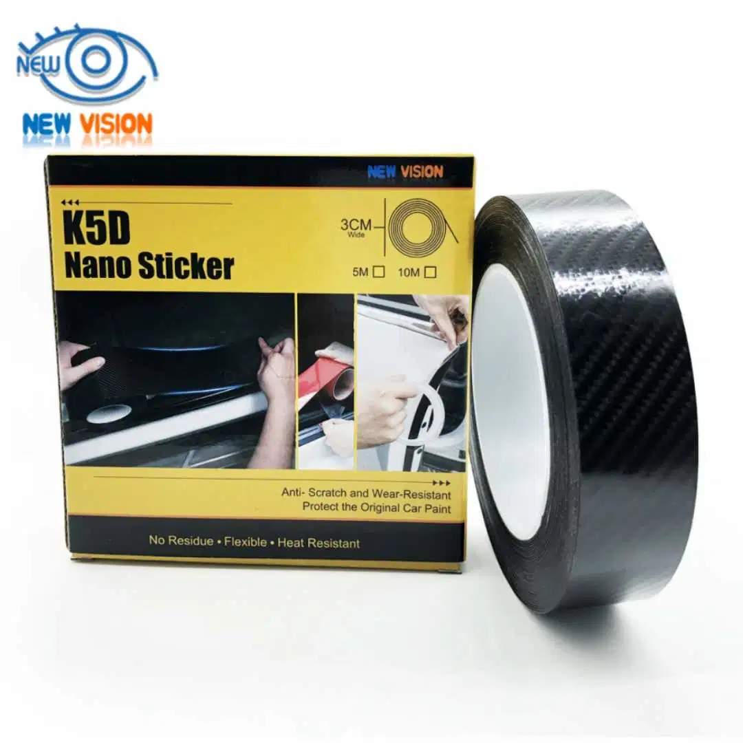 K5d Carbon Fiber Sticker Car Door Sill Protection Nano Tape Car Mirror Trunk Protector Sticker