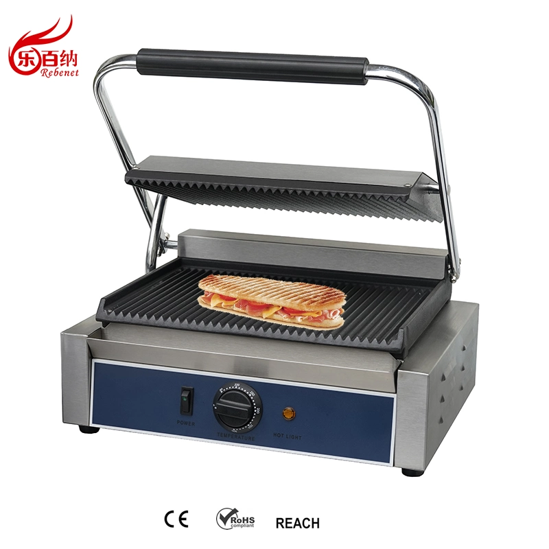 CE Approved Commercial Electric Grooved Panini Sandwich Contact Grill (PG-MA)