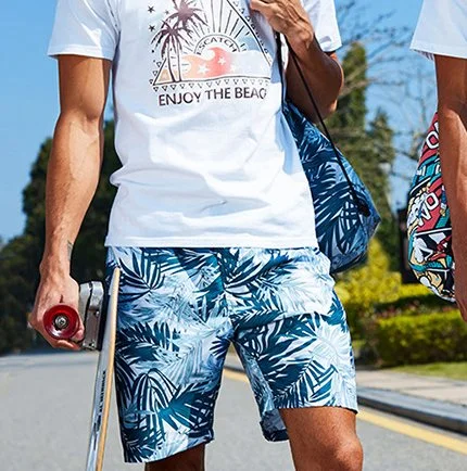 Waterproof Beach Shorts Fabric Polyester Spandex Printed Fabric