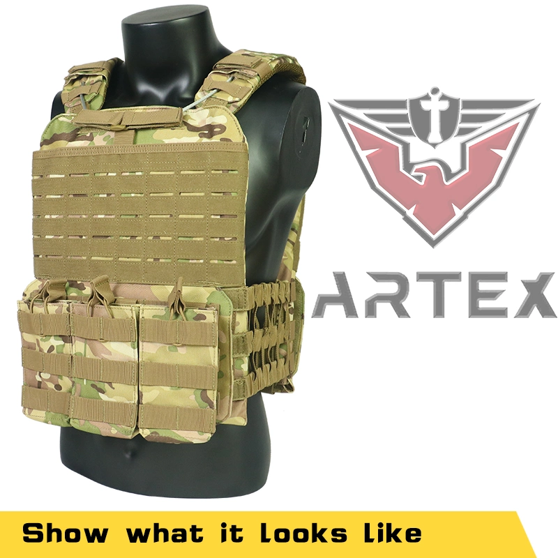 2023 Larger Molle Layout Combat Vest Supplies Personal Tactical Plate Armor Plate with Hidden Storage Bag