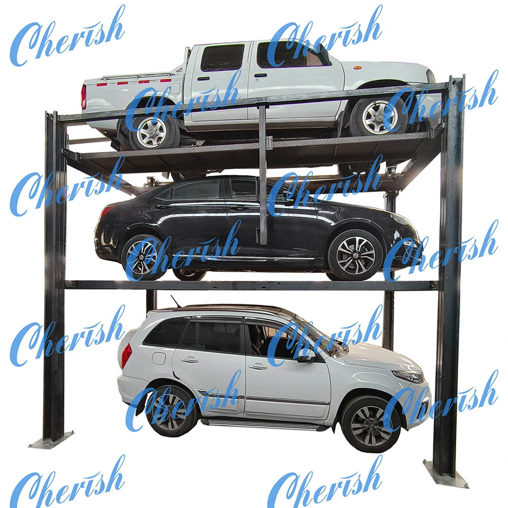 CE Certified PLC Control Hydraulic Three Car Vertical Stack Parking Lifter