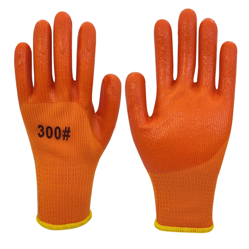 PVC 7gauge Acrylic Knitted Terry Liner Winter Latex Glove for Outdoor Work