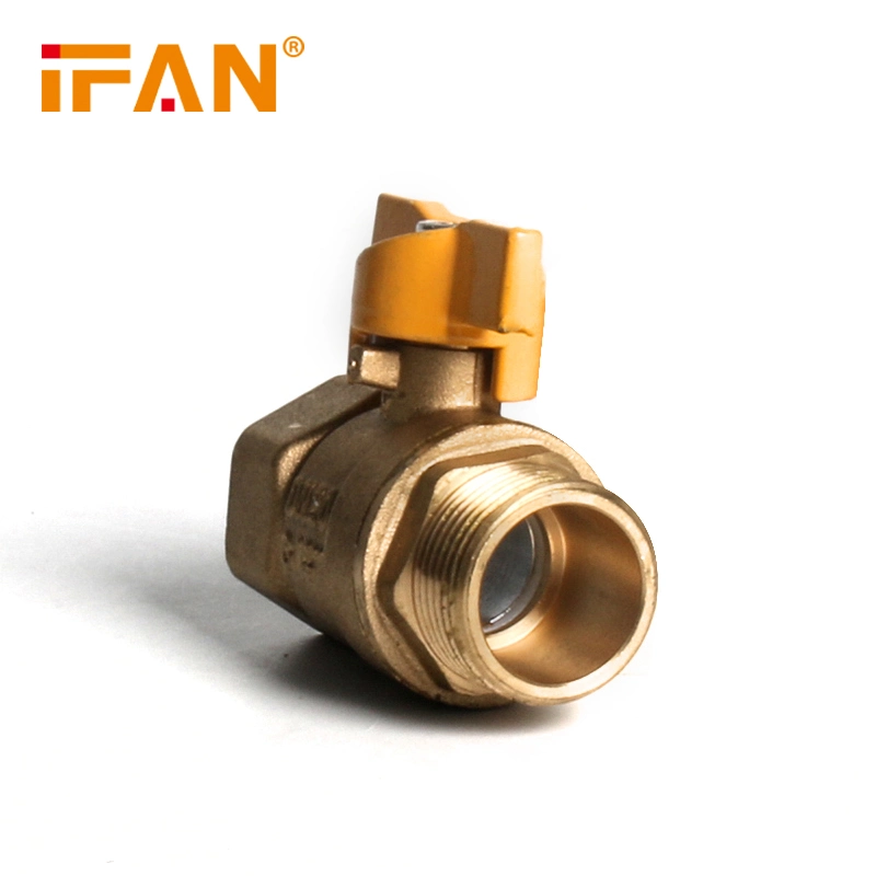 Ifan Factory Price Gas Safety Control Valve Type Nickel Plated Brass Gas Ball Valve with Aluminum Handle