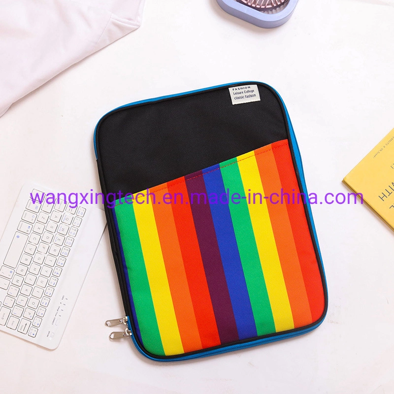 Wholesale/Supplier Rainbow Strip iPad Liner Protective Case Fashion Laptop Bag Notebook 13.3 14 Inch Computer Bag