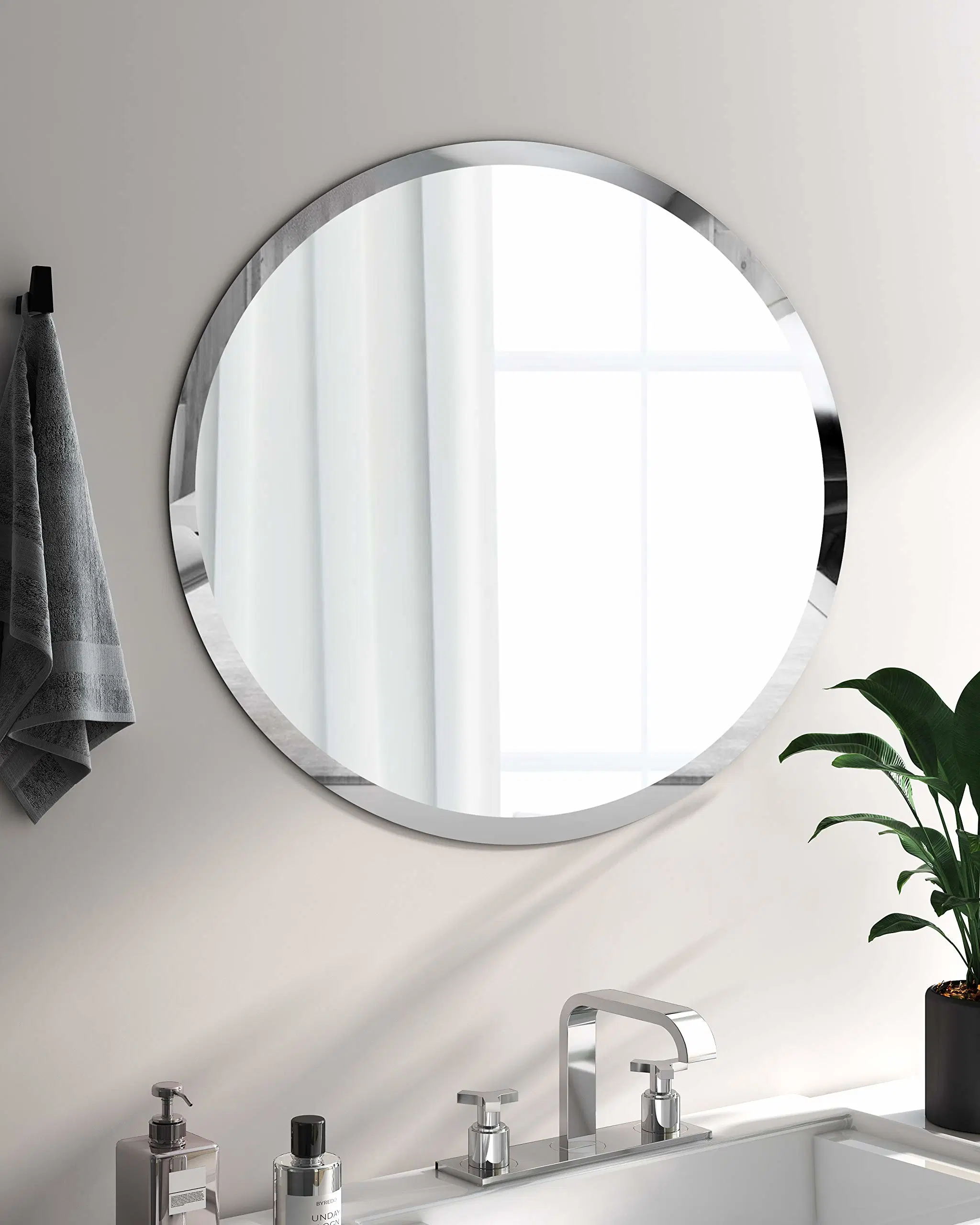 Miroir biseauté pour la décoration intérieure de la maison, fixé au sol ou au mur, mobilier de salon, cosmétique, salle de bain, coiffeuse, maquillage.