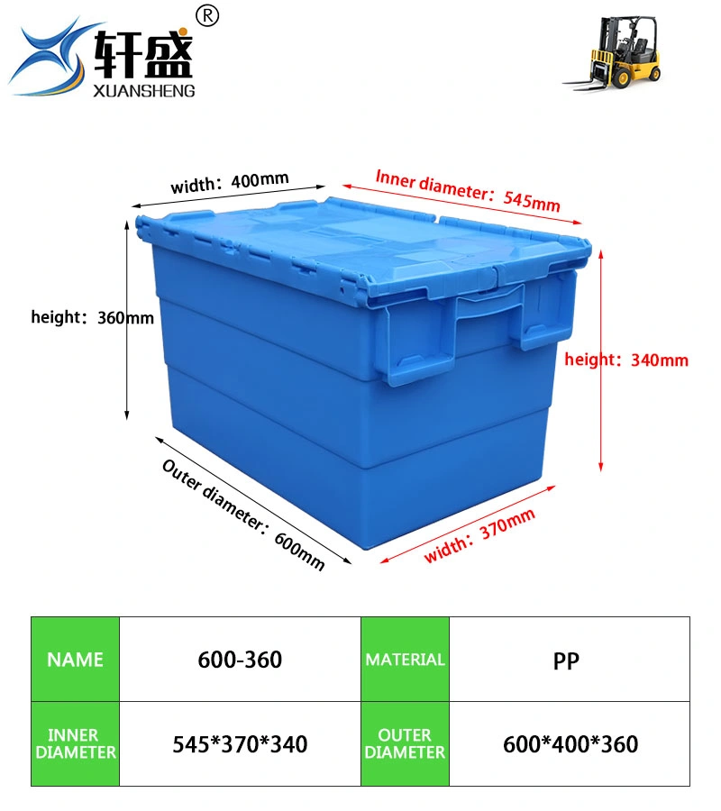 Caja apilable de Plástico PP, el Contenedor de almacenamiento, logística de Plug-in Box, moviendo cajas de plástico