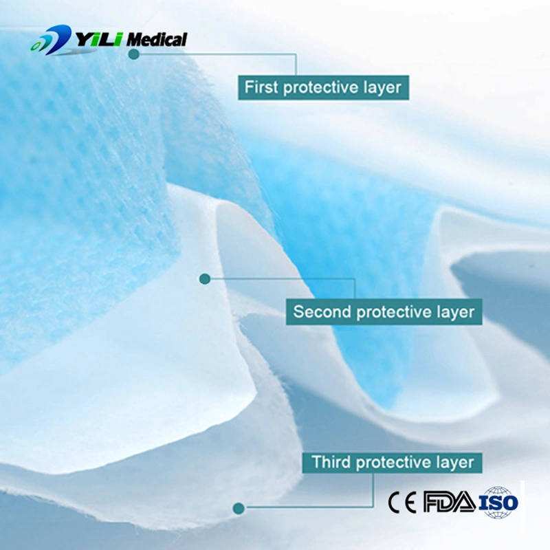 3ply Respirator Mask Non-Woven Disposable Medical Surgical Face Mask Manufacturer Medical Supply