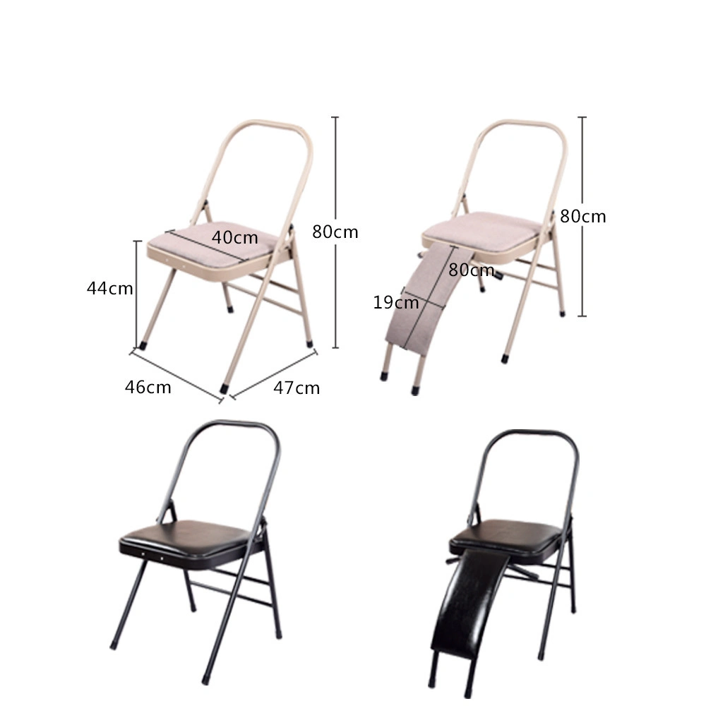 Foldable Chair with Back Support Yoga Bench Multifunctional Yoga Chair Training Fitness Equipment Bl15265