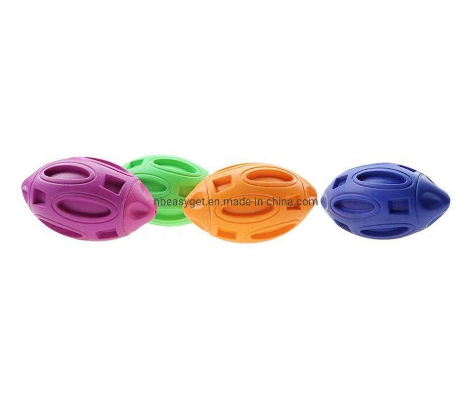 Pet Ball Rugby TPR Rubber Toys Interactive Floating Dog Cat Puppy Training Bite Chew Playing Oval Non Toxic Toy Small Large Dogs Esg12660