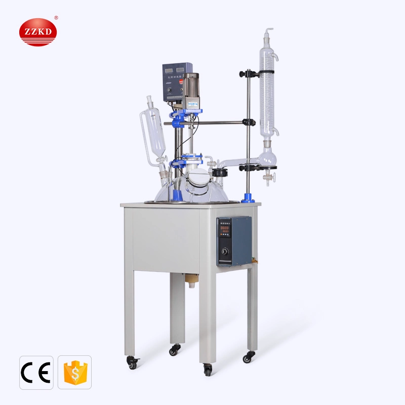 CE 50L Electric Heating Cooling Jacket Chemical Reactor Borosilicate Glass Bioreactor Price