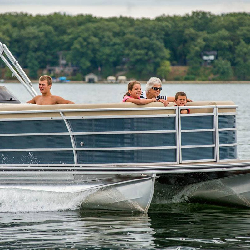 Mmelancho 26FT Best Recreational Lightweight Aluminum Pontoon Gathering Boat for Social Events