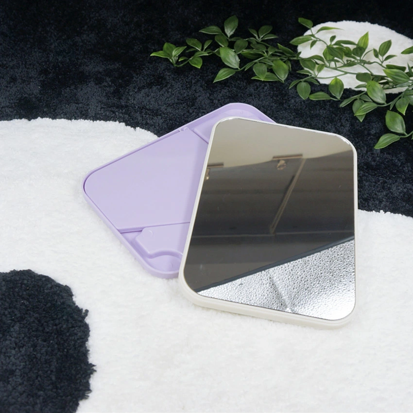 Modern Round Bathroom Desktop Foldable Cosmetic Mirror Plastic